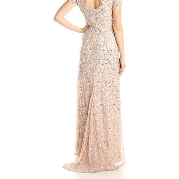 Adrianna Papell Short Sleeve Sequin Gown - Picture 5 of 11